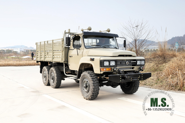 190hp EQ2082 Dongfeng Camión todoterreno 6*6_Tracción en seis ruedas Cabeza larga Cabina de una sola fila Conversión de camión de carga Fabricante_Vehículo de propósito especial de exportación