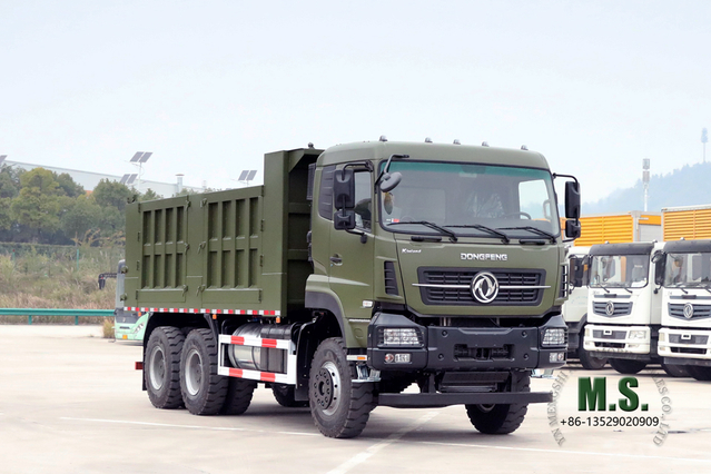  Camión volquete 6×4_375HP Vehículo volquete de servicio pesado con hilera y media cabina de cabeza plana_[t0]} Fabricante de camión volquete de exportación