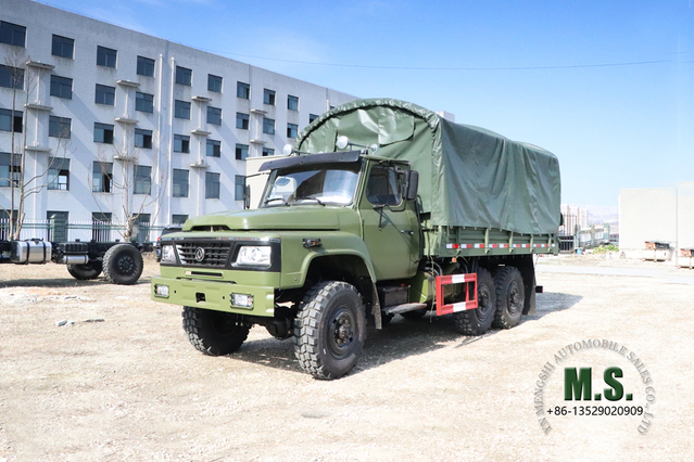 Dongfeng Camión todoterreno EQ2100 6*6_Dongfeng Cabina puntiaguda de una hilera 140 con poste de lona Vehículo_Camión de seis tracción Vehículo especial de exportación