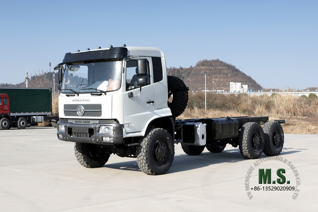 Dongfeng Chasis de camión 6*6_Chasis de camión todoterreno Mountain Forest de cabeza plana 260HP_Chasis de vehículo especial de exportación con caja de carga de 5,5 M