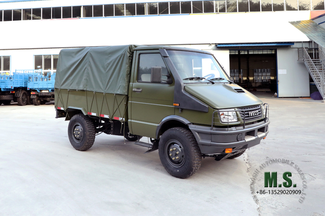 Camión todoterreno Iveco de cuatro ruedas con cabeza larga_111hp 4*4 Camión de cabeza corta de una hilera_4WD Fabricante de vehículos especiales de exportación
