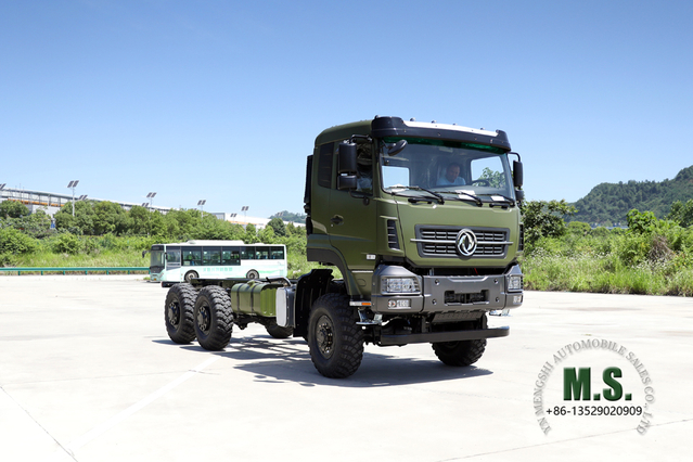 Dongfeng Chasis de servicio pesado todoterreno 6x6_ 340HP Tracción en seis ruedas Camión de carga de larga distancia Conversión de chasis Fabricante Exportación Chasis de vehículos para fines especiales