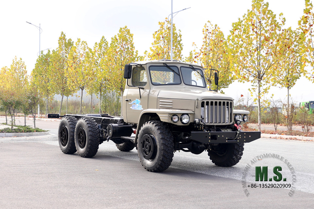Dongfeng Chasis EQ2100 de seis unidades_6*6 Chasis de camión de doble vidrio con cabeza puntiaguda de 210 hp_ Dongfeng Chasis de vehículos especiales de exportación