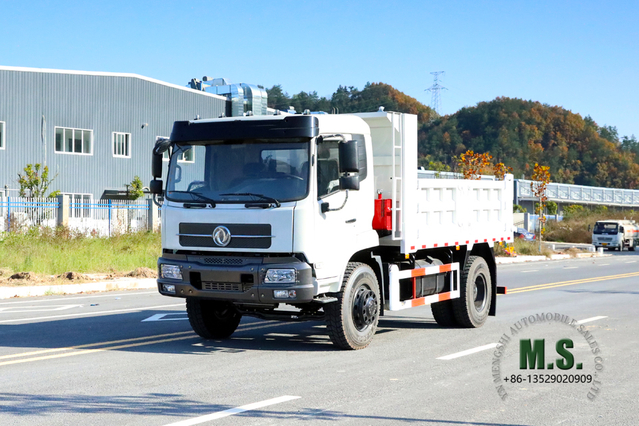 Camión volquete todoterreno 4×2 Dongfeng_Camiones volquete de una hilera y media con cabeza plana Camiones mineros a la venta_Vehículo para fines especiales de exportación