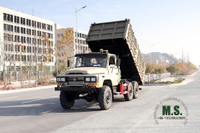 Camión volquete 6 × 6 EQ2082_Tracción en seis ruedas Dongfeng Camión volquete de una hilera con cabeza puntiaguda Sitio minero Camiones mineros_Vehículo para fines especiales de exportación