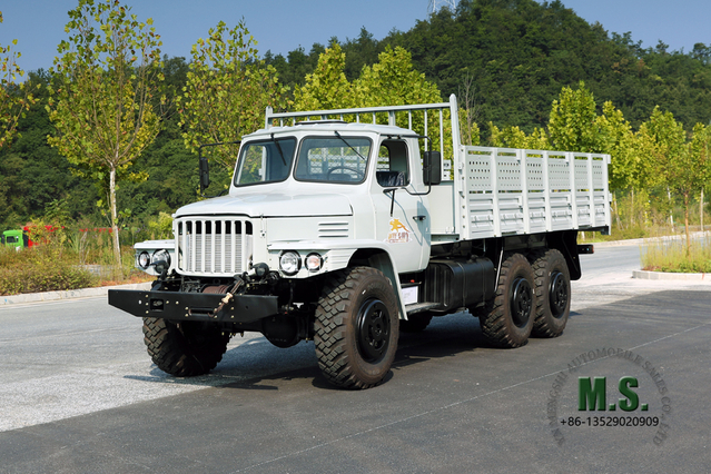 Camión todoterreno con tracción en las seis ruedas EQ2100 gris-blanco Dongfeng Vehículo de exportación para fines especiales con tracción en las cuatro ruedas y cabeza puntiaguda de vidrio doble de una hilera