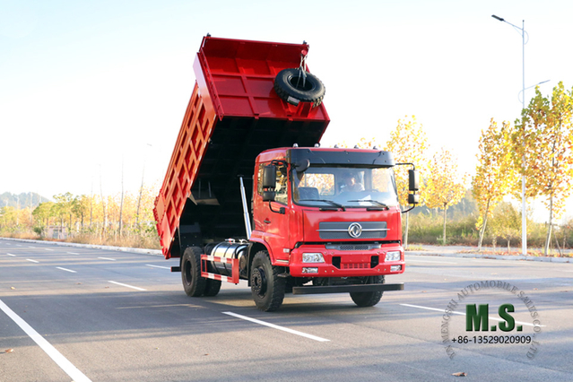 Dongfeng Camión volquete 4×2_Camión volquete con cabina de una hilera y media de cabeza plana Camión minero_Vehículo volquete especial de exportación