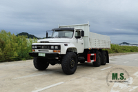 190 hp 6 × 6 EQ2100 Dongfeng Camión_Tracción en seis ruedas Camión todoterreno con cabeza puntiaguda de vidrio doble de una hilera _Vehículo todoterreno de exportación AWD