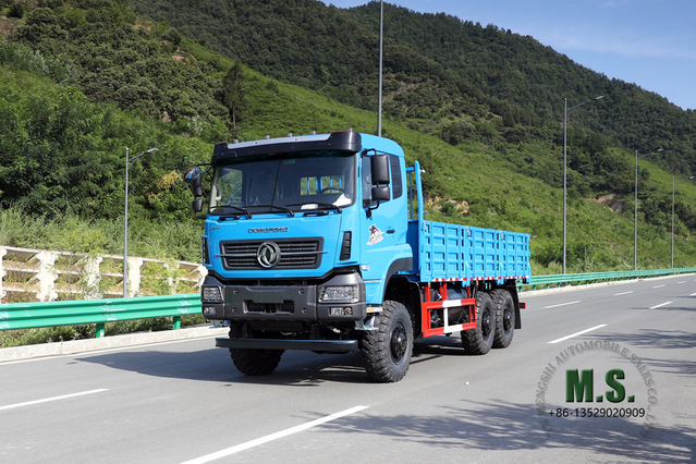 Camión todoterreno con seis unidades 6 × 6 Dongfeng Fila de cabeza plana y media vehículo de carga Vehículo especial de exportación AWD