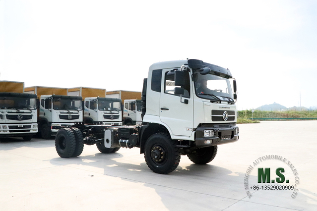 Dongfeng Chasis volquete 4WD_Conversión de chasis volquete todoterreno con cabina 4*4_Chasis de camión especial de exportación de cuatro unidades de 260 HP