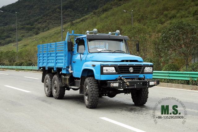 170hp EQ2082 Dongfeng Camión todoterreno_6 * 6 Vehículo diésel puntiagudo de una hilera de doble vidrio _Vehículo de exportación con tracción en las seis ruedas para fines especiales