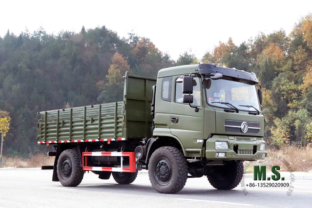 Dongfeng Camión volquete de servicio pesado 4WD de 210 HP_Camión volquete de cuatro ruedas 9T_Camiones de transporte para minería en el sitio Fabricante de vehículos de exportación