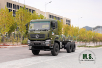 Dongfeng Chasis todoterreno de seis unidades_ Dongfeng Chasis de camión de transporte de cabeza plana de 450 HP_6x6 Fabricante de conversión de chasis de camión especial de exportación