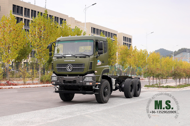 Dongfeng Chasis todoterreno de seis unidades_ Dongfeng Chasis de camión de transporte de cabeza plana de 450 HP_6x6 Fabricante de conversión de chasis de camión especial de exportación