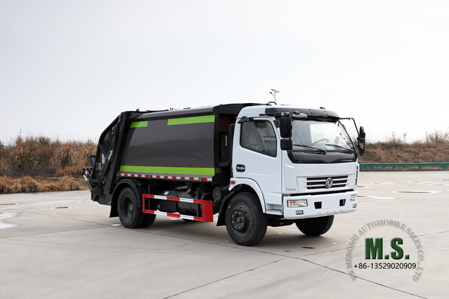 4*2 Dongfeng Camión de basura comprimido de 9 m³_Camión ligero 4×2 Vehículo de saneamiento municipal_Exportación Fabricante de ventas de camiones de basura especiales