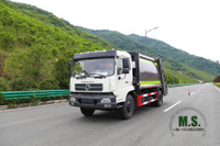 Camión de basura comprimido de 14 m³_ Camión recolector automático de basura de saneamiento municipal_Dongfeng 4*2 Fabricante de vehículos especiales de exportación