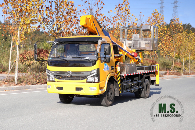 Dongfeng Camión ligero 4*2 Camión elevador todoterreno con punta_Camión de saneamiento con recorte de elevación pequeño_Micro vehículo especial de exportación