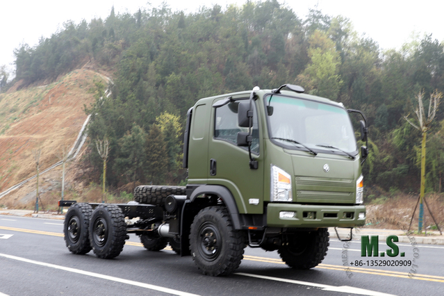 Dongfeng Chasis de camión todoterreno 6×6_EQ2082 Configuración de camión 'Bobcat' de cabeza plana con tracción en seis ruedas_Exportar chasis de vehículo especial
