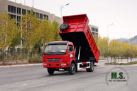 Rojo Dongfeng Camión volquete 4×2_Camión volquete de una hilera para trabajo liviano _Camión de transporte para minería_ Fabricante de vehículos especiales de exportación