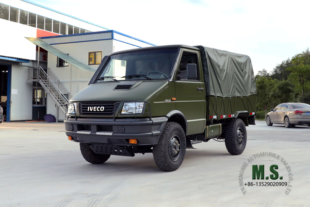 Camión todoterreno Iveco de cuatro ruedas con cabeza larga_111hp 4*4 Camión de cabeza corta de una hilera_4WD Fabricante de vehículos especiales de exportación