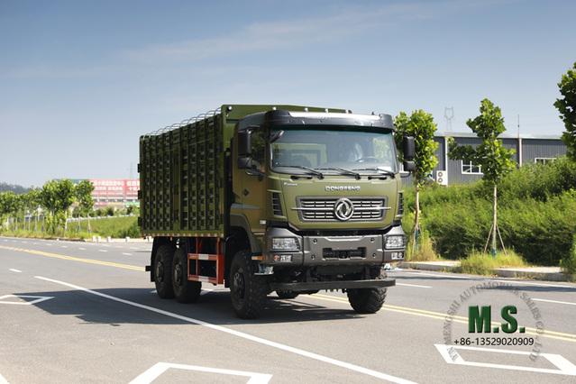 Dongfeng Camión todoterreno con tracción en las seis ruedas_6*6 Camión de servicio pesado con contenedor alto de 15T_Camión de logística especial 6WD de 340 hp para exportación