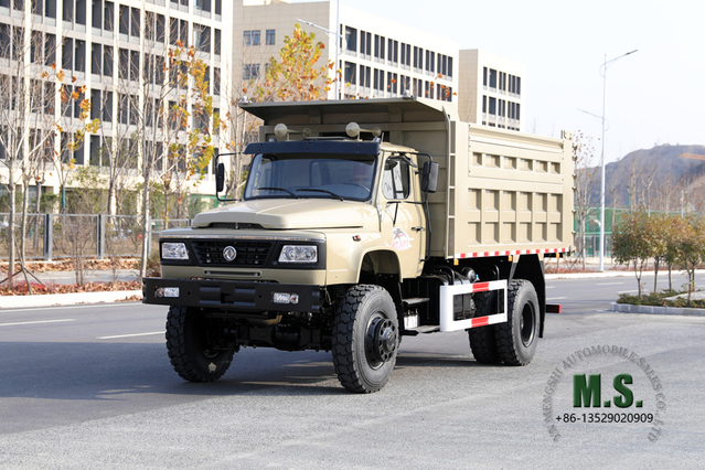 Camión volquete 4 × 4 Dongfeng de 240 hp_Camión volquete con tracción en las cuatro ruedas y cabina de una sola fila Camión minero de dos ejes Camión volquete 8T_Vehículo de exportación para fines especiales 4WD