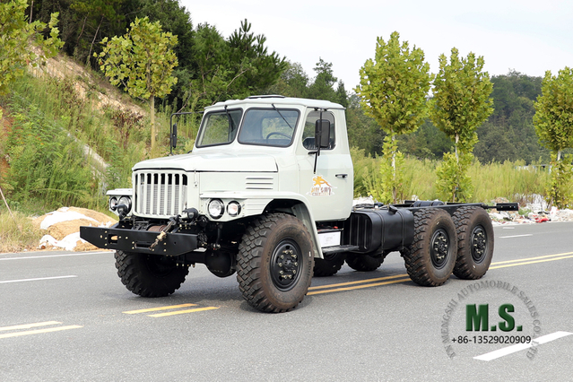 Dongfeng Chasis todoterreno de seis unidades EQ2100 Chasis de una hilera con cabeza puntiaguda de doble vidrio Chasis de vehículos especiales de exportación