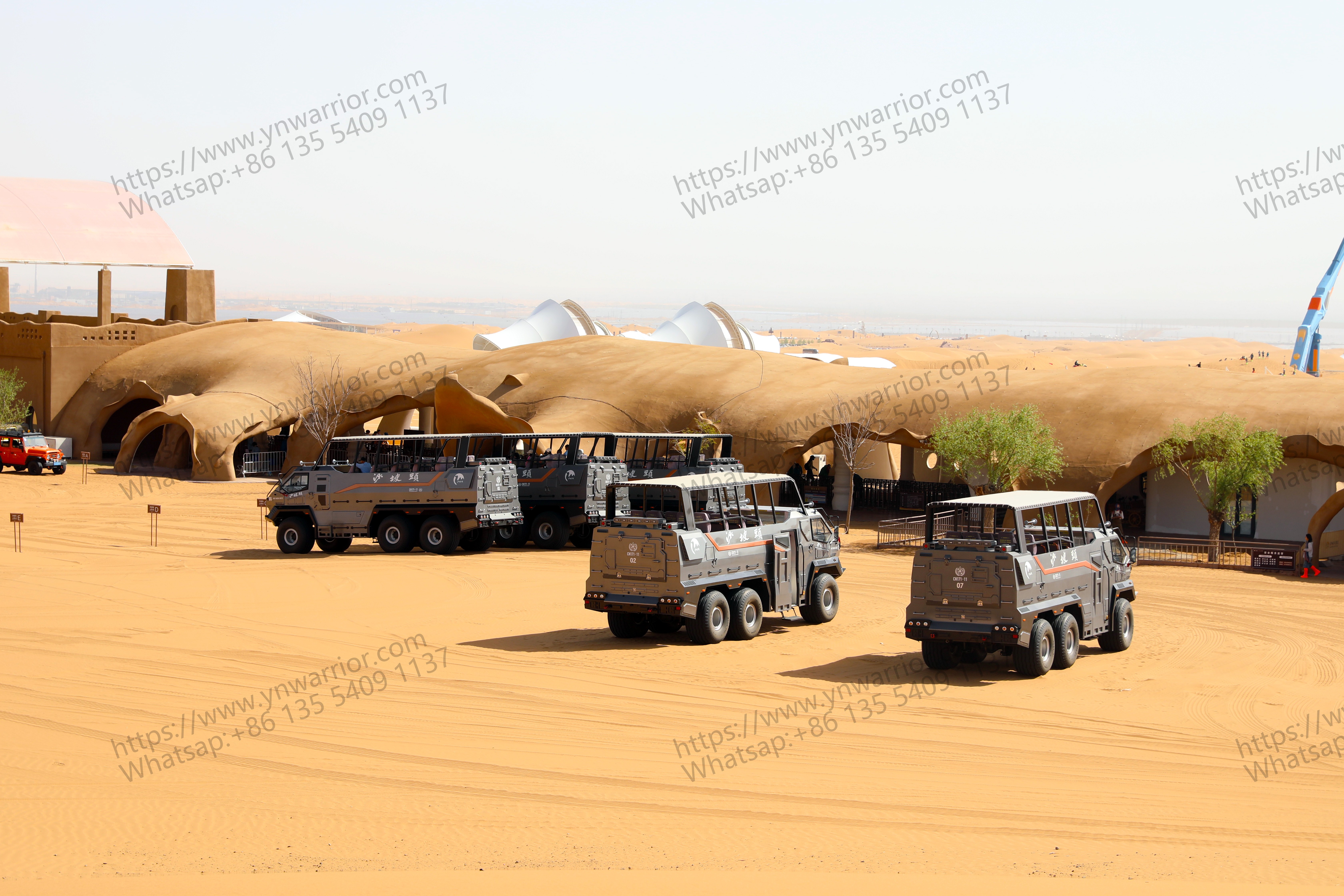 desert cruiser bus fleet in tourism area 