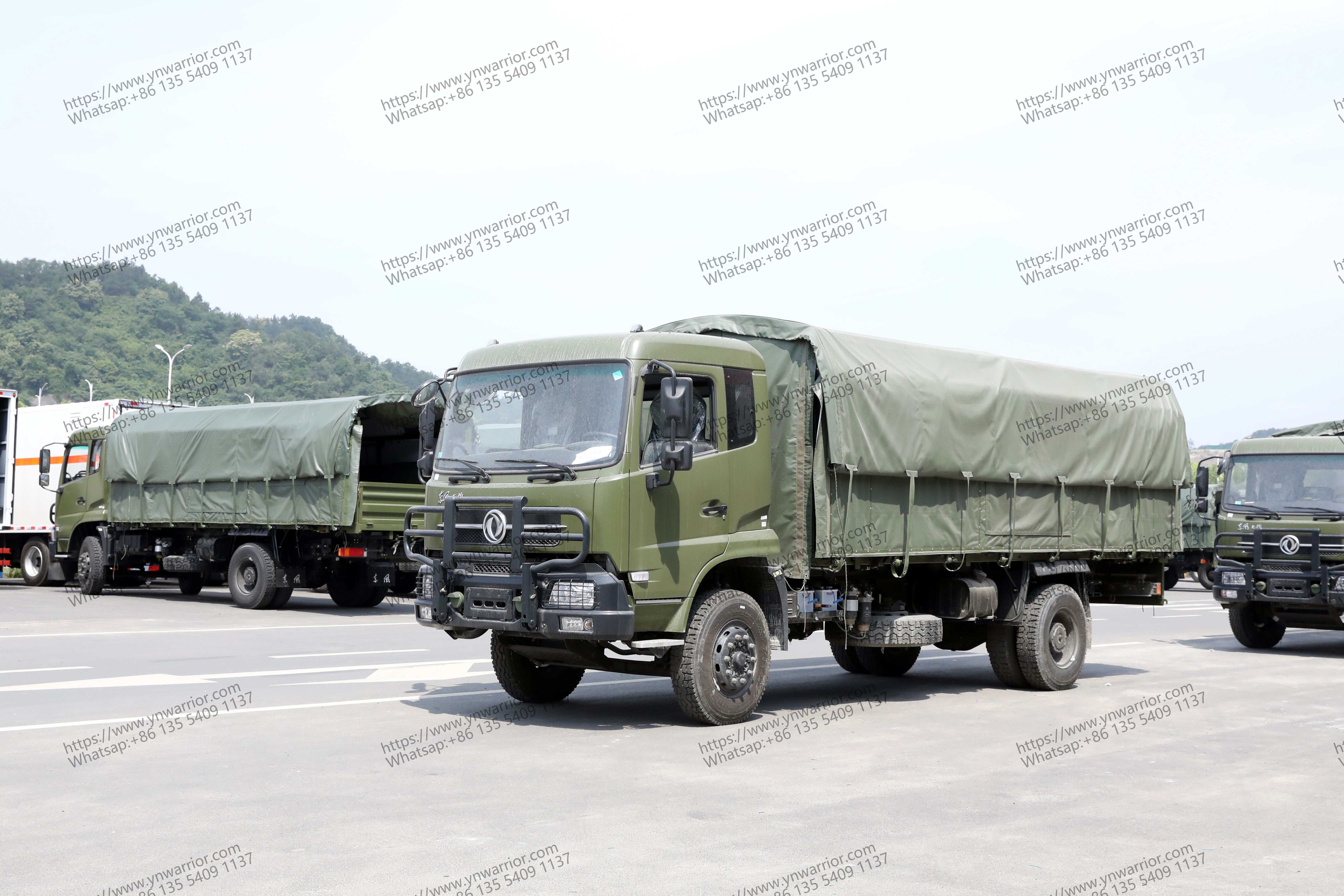 Dongfeng 4x4 Truck con lluvia Cannopy metraje de la vida real 