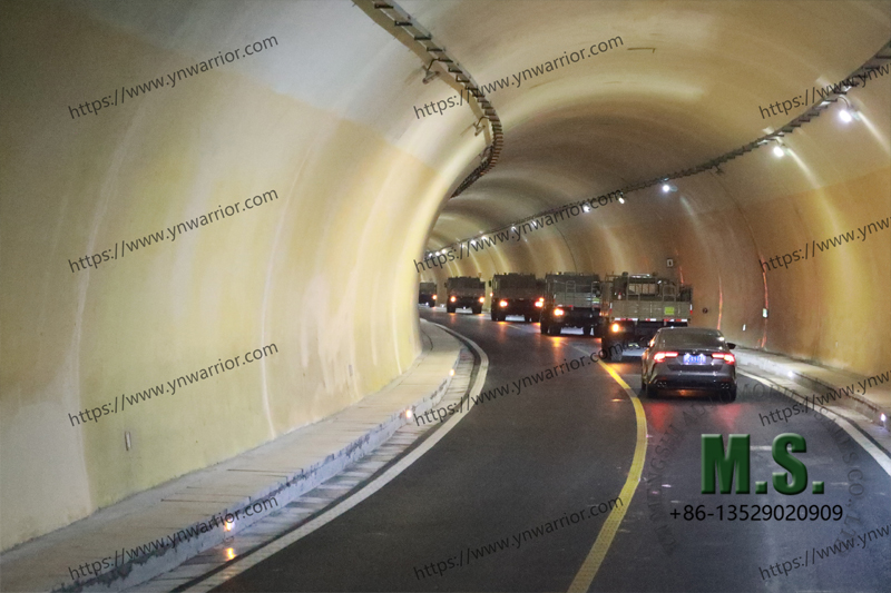 Dongfeng flota de camiones en el túnel 