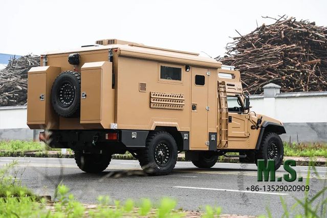 195 caballos de fuerza y ​​6 toneladas de peso bruto Modelo militar 4x4 Versión Mengshi RV_Suspensión delantera y trasera de doble horquilla, transmisión manual automática, chasis militar servido_Directo del fabricante
