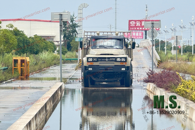 Dongfeng Doble trasero de camión 4x4 tyre_crossing prueba de corriente 