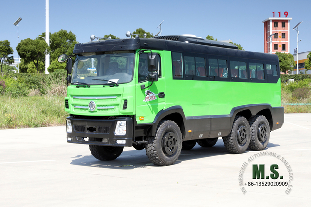 210Hp 27 asientos 6x6 Autobús de viaje todoterreno_Motor Cummins 6WD 10,5 toneladas de GVW Volante a la izquierda/derecha Calidad militar para carreteras difíciles_Diseño de color directo del fabricante