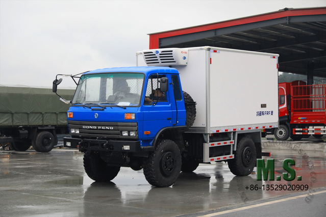 Peso bruto de 190 caballos de fuerza de 7 toneladas 4x4 fuera de carretera Dongfeng REFRIGERADOR CAMIÓN_2 TON PESO, MOTOR CUMMINS, NEMO SOLOS PARA