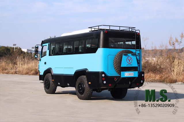 Autobús todoterreno 4x4 de 190 caballos de fuerza con 23 asientos_Motor Cummins Autobús duradero 4WD para carreteras en mal estado Grabadora de cámara de marcha atrás Diseño de color_ Dongfeng Fabricante directo de autobuses de uso militar