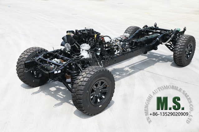 220 caballos de fuerza de 6 toneladas de peso bruto militar servido Dongfeng Mengshi Rolling Chassis_run-Flat, CTIS, transmisión automática, suspensión independiente de doble depósito doble delantero y trasero