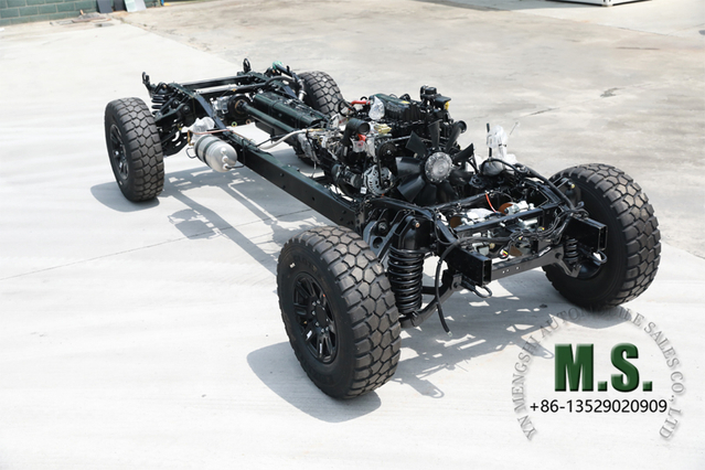 220 caballos de fuerza de 6 toneladas de peso bruto militar servido Dongfeng Mengshi Rolling Chassis_run-Flat, CTIS, transmisión automática, suspensión independiente de doble depósito doble delantero y trasero
