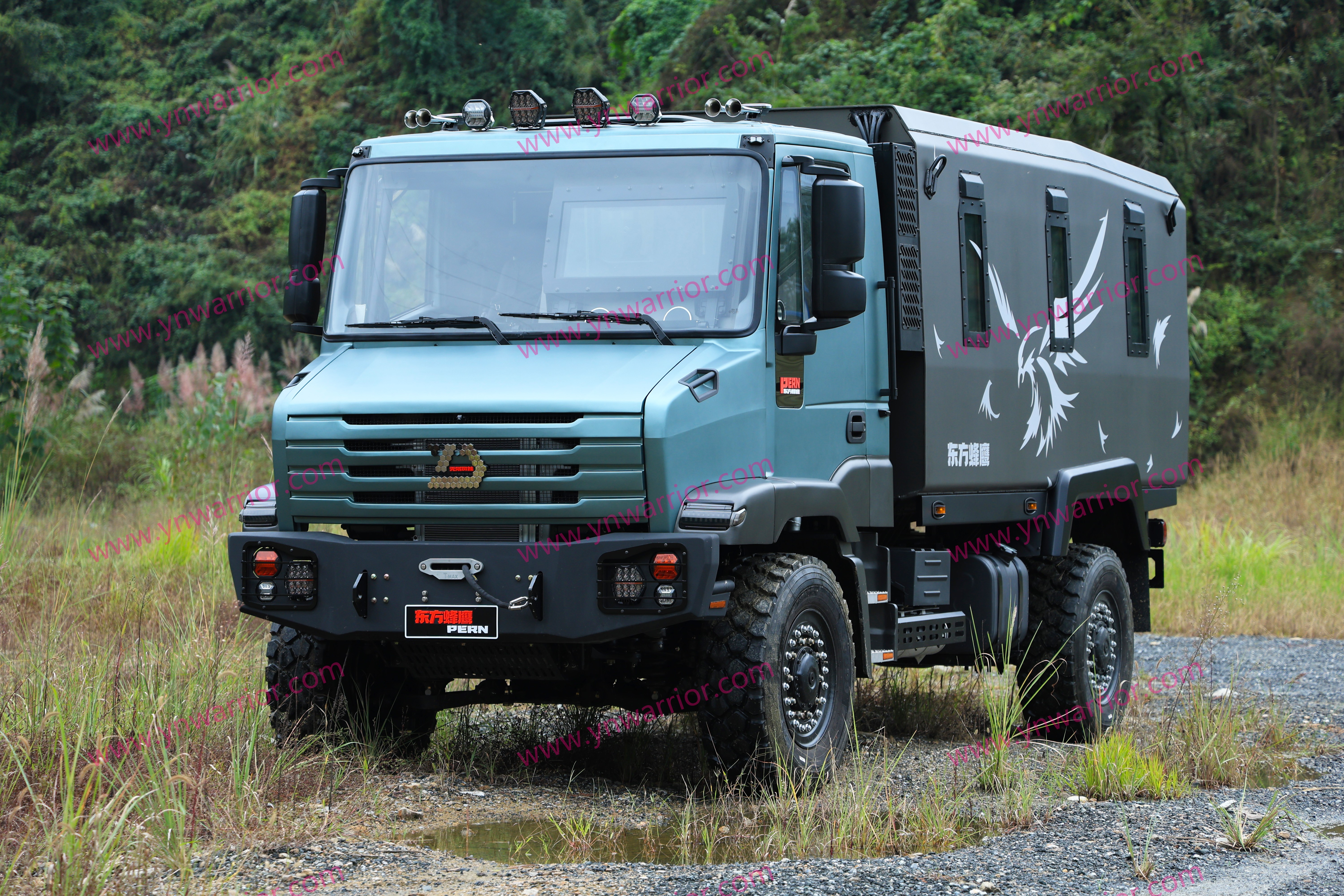 camioneta, baúl, camión de transporte de soldados, 4x4 