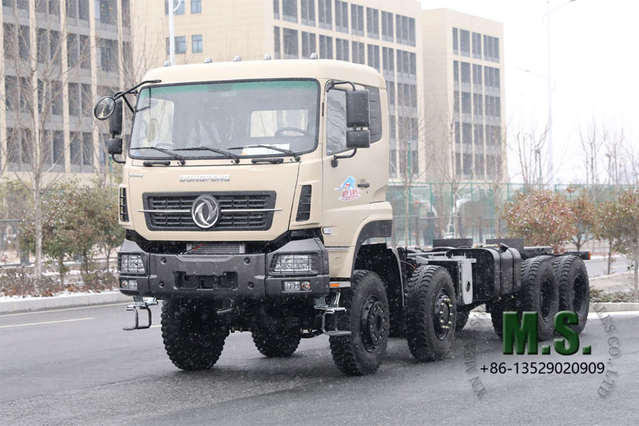 450Hp 26Tons GVW Dongfeng Chasis de camión todoterreno 8x8_4 ejes 8WD Motor Cummins Camión de servicio pesado Grado militar_Precio de fábrica directo del fabricante