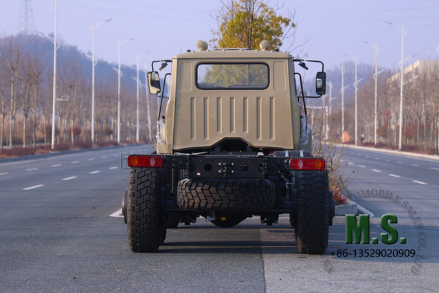 Chasis de Camión Todoterreno Dongfeng de 260 Caballos de Fuerza y ​​26 Toneladas de Peso Bruto 6x6 con Cabina_Con Toma de Fuerza, Cabrestante Eléctrico Delantero, Motor Cummins de Inyección Mecánica, Rejilla Protectora en Luces, para Camión Perforador