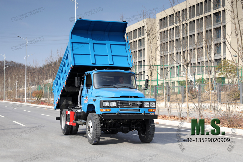 Dongfeng camión de volcado en cámaras de carga real en la camioneta real en el camión real 